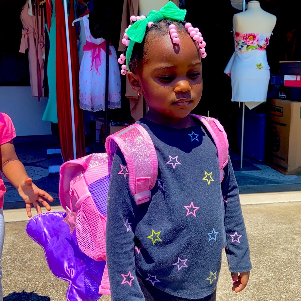 Pink and purple butterfly backpack